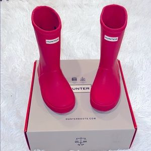 Bright Pink Toddler Hunter Rain Boots Size 9